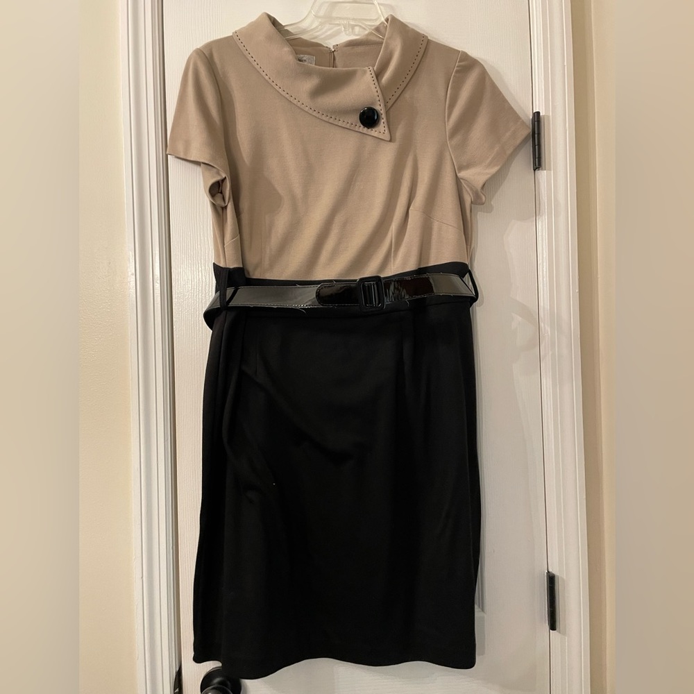 Tan and black dress